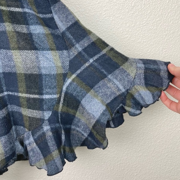 VTG Women's 100% Wool Tulip Hem Plaid Midi Skirt Blue Green Doy.C. By Camellia M - Picture 9 of 16